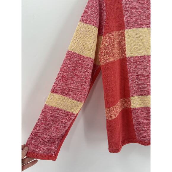Coldwater Creek Cardigan Sweater Womens Large Multicolor Patchwork Button Knit - Picture 13 of 16